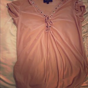 Pink maternity blouse